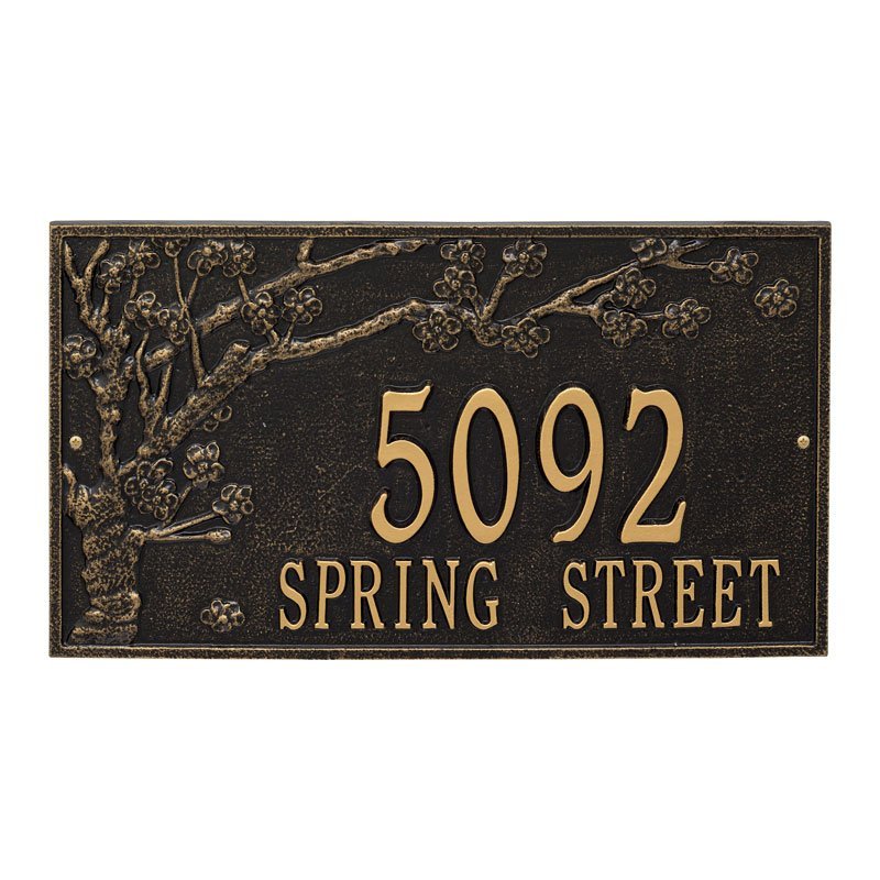 2942 Spring Blossom Estate Wall Address Plaque - 2 Line - Oak Park Home & Hardware