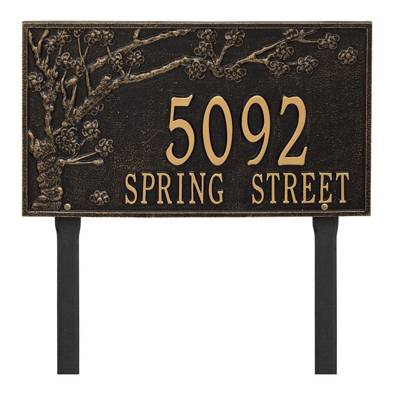 2943 Spring Blossom Plaque - Estate Lawn - 2 Line - Oak Park Home & Hardware
