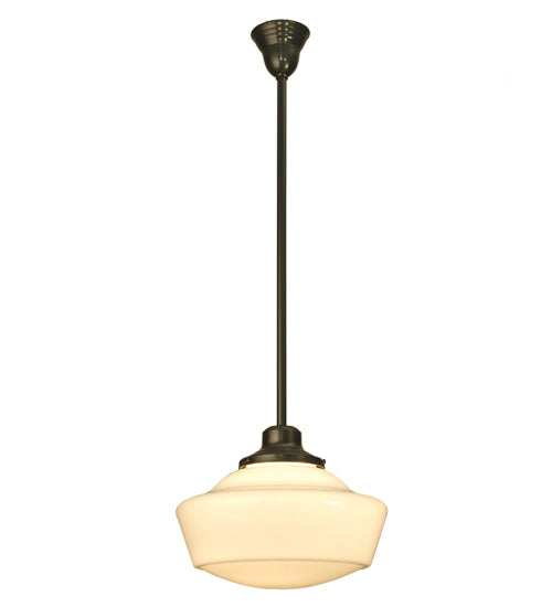 29944A 16 Inch Revival Schoolhouse Pendant with Traditional Globe - Stem - Oak Park Home & Hardware