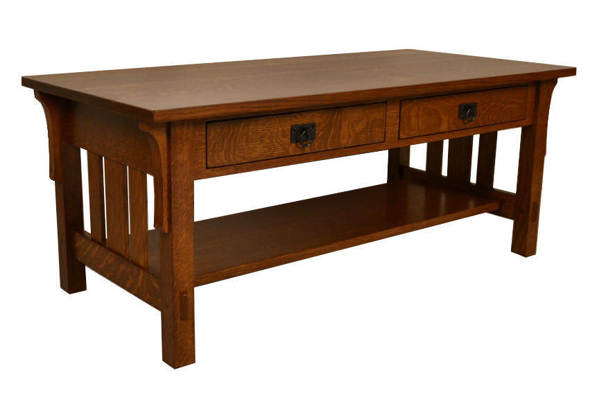 2 Drawer Mission Coffee Table - Oak Park Home & Hardware