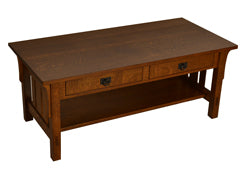 2 Drawer Mission Coffee Table - Oak Park Home & Hardware
