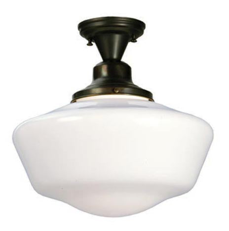 30268C 16 Inch Revival Schoolhouse Fixture with Traditional Globe - Oak Park Home & Hardware