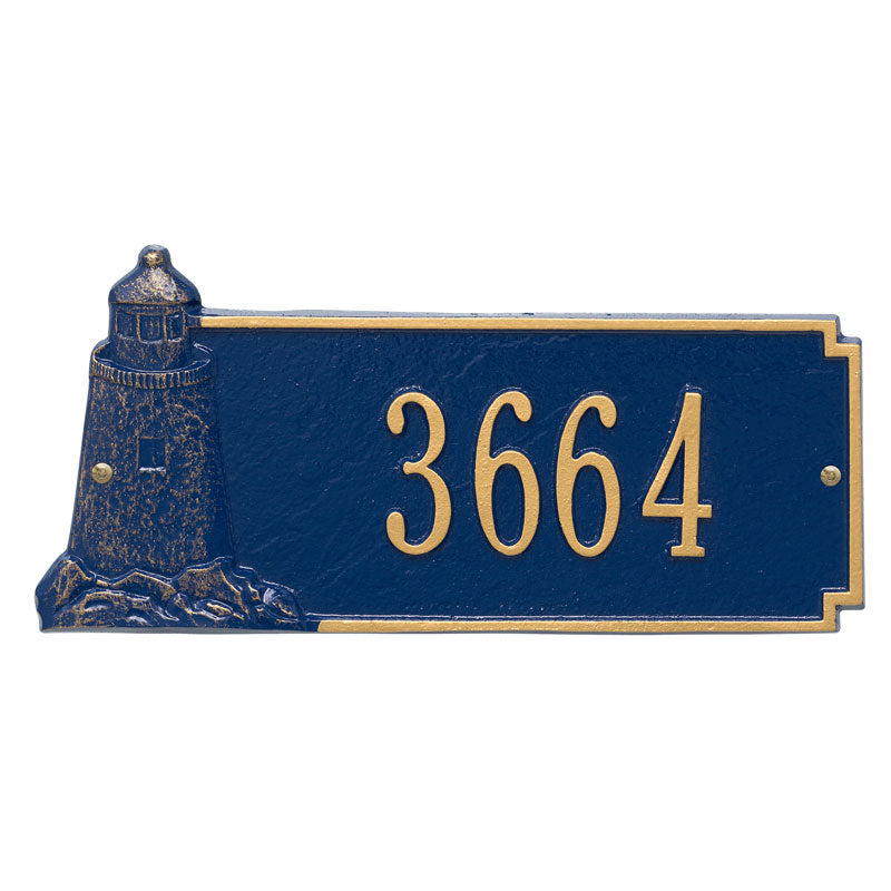 3056 Lighthouse Rectangle Standard Wall Address Plaque - 1 Line - Oak Park Home & Hardware