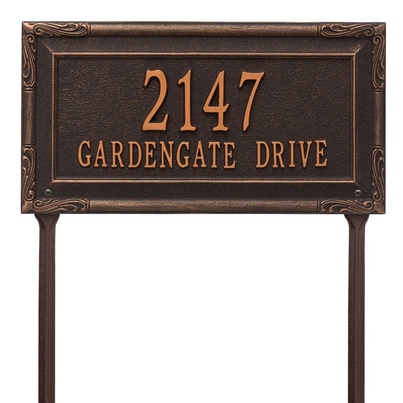 3289 Gardengate Plaque - Grande - Lawn - 2 line - Oak Park Home & Hardware