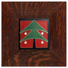 Motawi 4x4 4423RD Christmas Tree Tile - Red - Oak Park Frame - Oak Park Home & Hardware