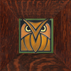 Motawi 4x4 4433GO Owl - Green Oak - Oak Park Frame - Sig Finish - Oak Park Home & Hardware