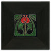 Motawi 4x4 4468RD Tulip Bud - Red - Oak Park Frame - Ebony Finish - Oak Park Home & Hardware