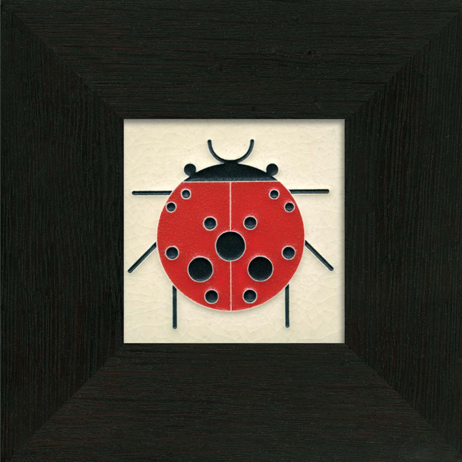 Motawi 4x4 4471WT Ladybug - White - Oak Park Frame - Ebony Finish - Oak Park Home & Hardware