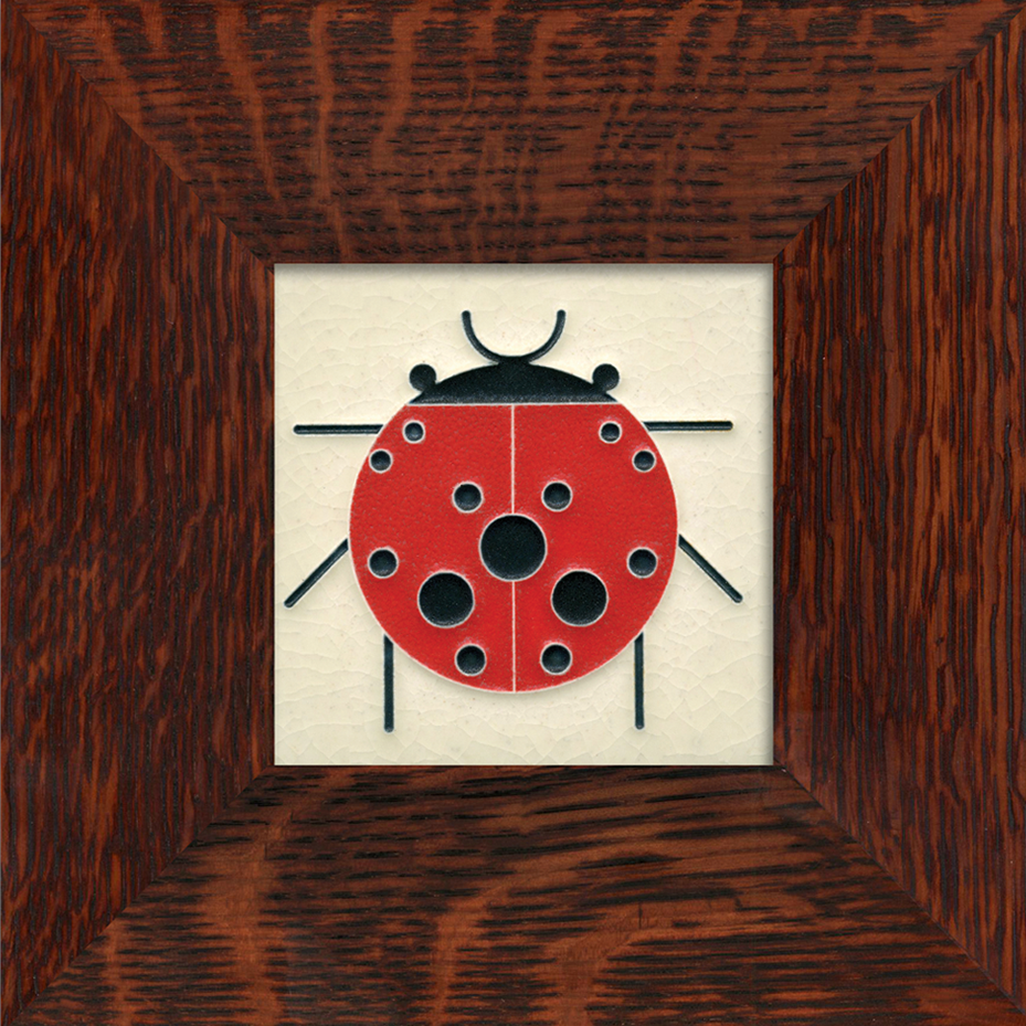 Motawi 4x4 4471WT Ladybug - White - Oak Park Frame - Sig Finish - Oak Park Home & Hardware