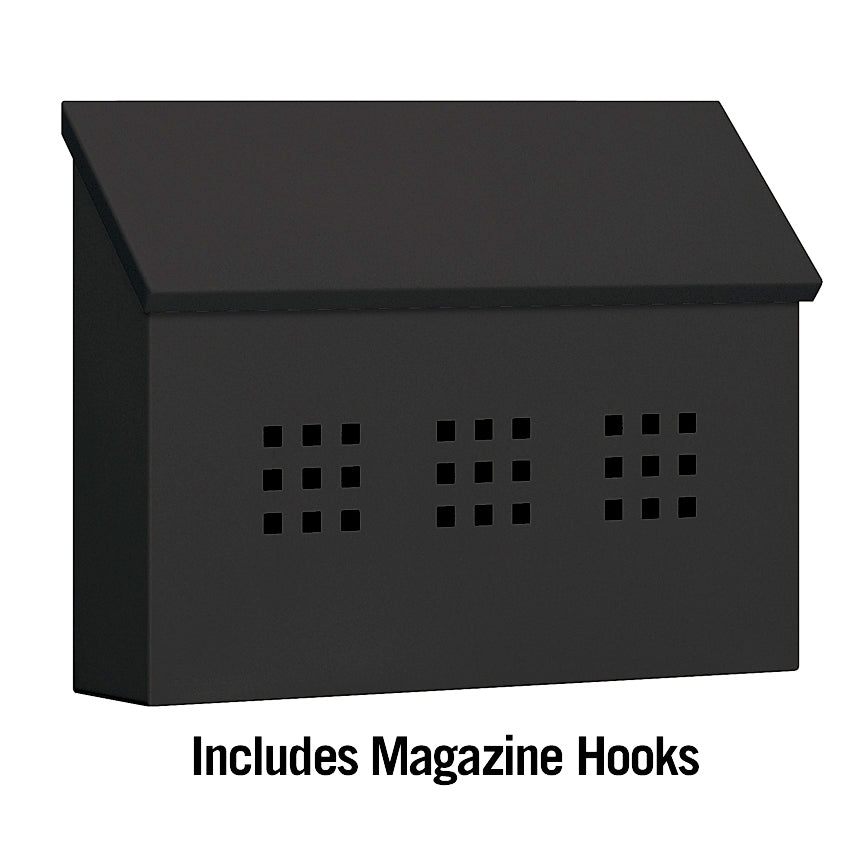 4615BLK Traditional Mailbox - Decorative - Horizontal Style - Black - Oak Park Home & Hardware