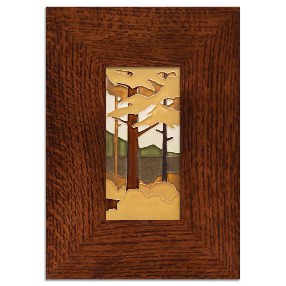 Motawi 4820AU 4x8 Pine Landscape - Autumn - Vertical - Legacy Frame - Oak Park Home & Hardware