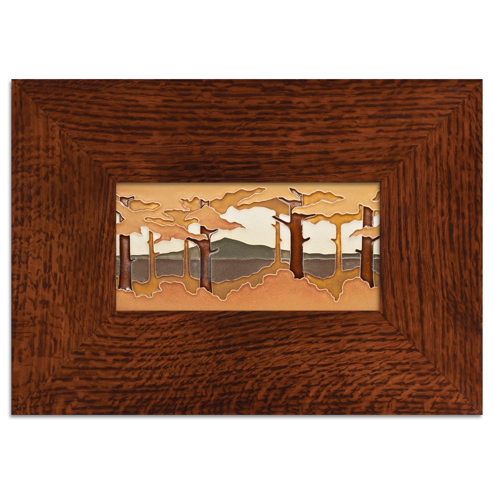Motawi 4821AU 4x8 Pine Landscape - Autumn - Horizontal - Legacy Frame - Oak Park Home & Hardware