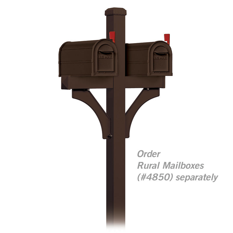 4872BRZ 2 Sided In-Ground Mounted Deluxe Mailbox Post - Bronze