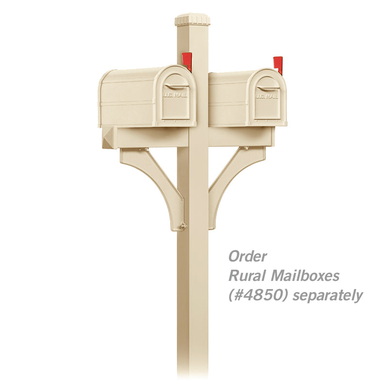4872SAN 2 Sided In-Ground Mounted Deluxe Mailbox Post - Sandstone