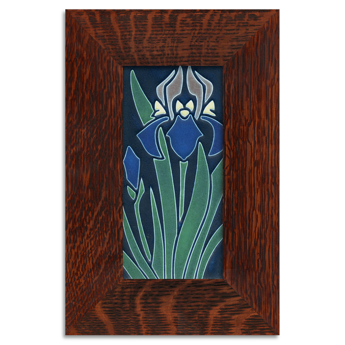 Motawi 4x8 4887IN Iris Tile - Oak Park Frame - Sig Finish - Oak Park Home & Hardware