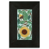 Motawi 4x8 4892LB Sunflower Tile - Lt Blue - Oak Park Frame - Ebony Finish - Oak Park Home & Hardware