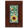 Motawi 4x8 4892LB Sunflower Tile - Lt Blue - Oak Park Frame - Sig Finish - Oak Park Home & Hardware