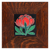 Motawi 4x4 Peony Bloom - Red - Oak Park Frame - Sig Finish - Oak Park Home & Hardware