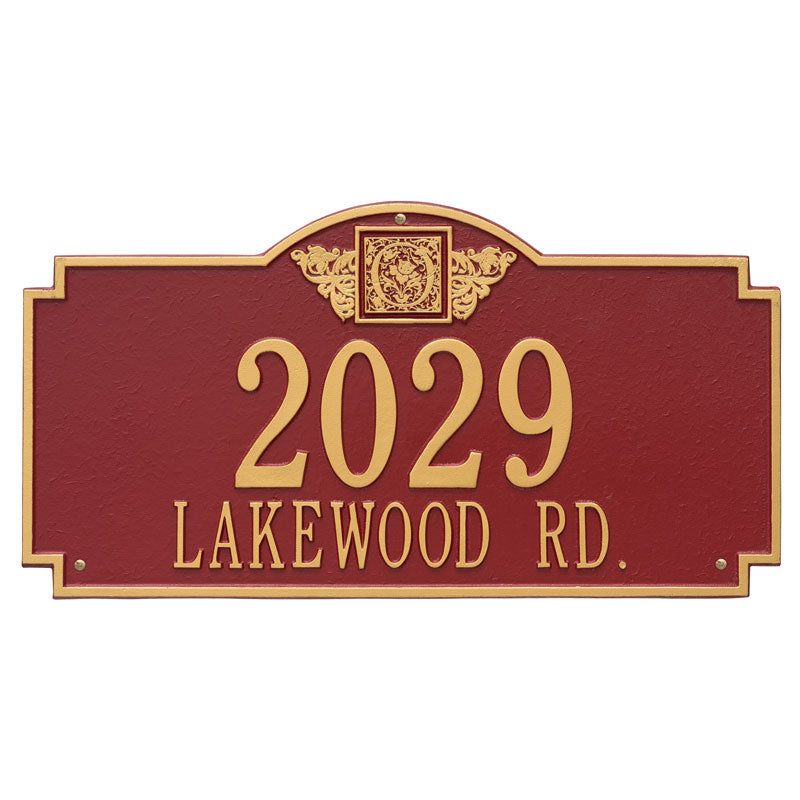 5004 Monogram Estate Wall Address Plaque - 2 Line - Oak Park Home & Hardware