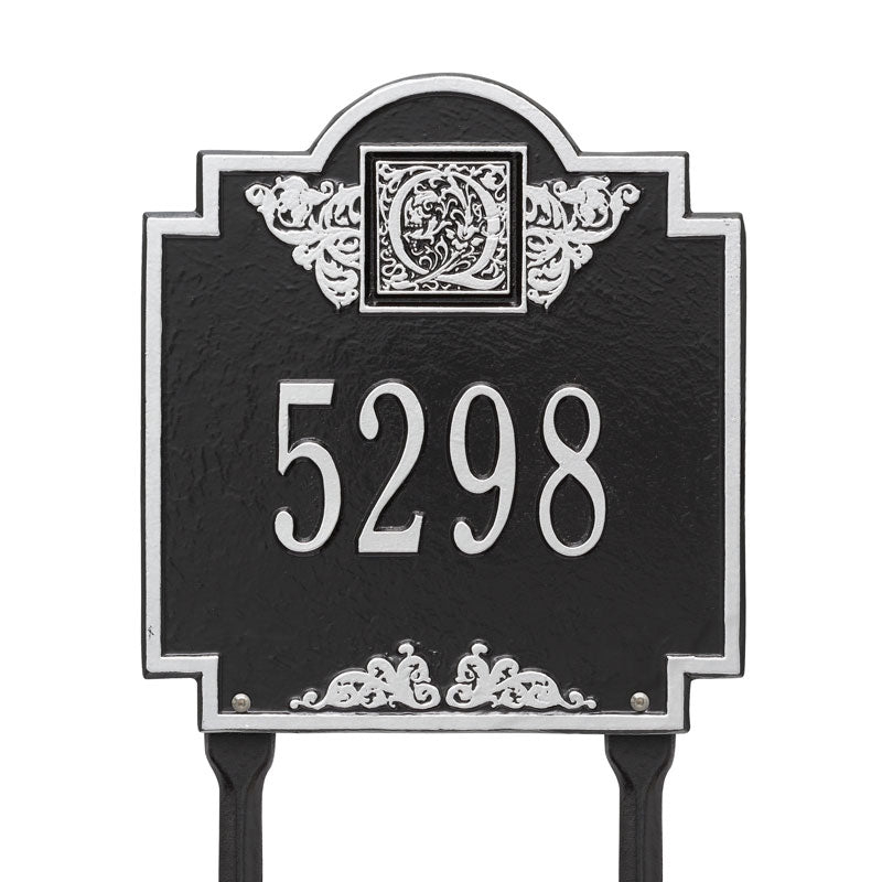 5105 Monogram Standard Lawn Address Plaque - 1 Line - Oak Park Home & Hardware
