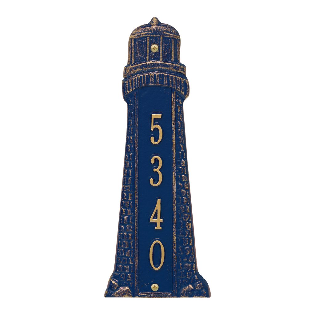 5133 Lighthouse Vertical Wall Address Plaque - 1 Line - Oak Park Home & Hardware