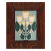 Motawi 6x8 Crown Quintet Tile Grey Blue - Oak Park Frame - Signature Finish - Oak Park Home & Hardware