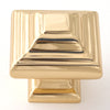 Geometric Series 1.25'' Square Knob - Polished Brass - Oak Park Home & Hardware