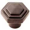 Geometric Series 1.25'' 6 Sided Knob - Choc Bronze - Oak Park Home & Hardware