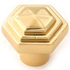 Geometric Series 1.25'' 6 Sided Knob - Polished Brass - Oak Park Home & Hardware