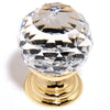 Crystal Series-Clear Crystal/Gold 30mm Spherical Knob - Oak Park Home & Hardware