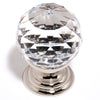 Crystal Series-Clear Crystal/Polished Nickel 30mm Spherical Knob - Oak Park Home & Hardware
