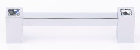 Contemporary Crystal Series-Clear Crystal/Polished Chrome 4'' Pull - Oak Park Home & Hardware