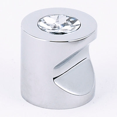 Contemporary Crystal Series-Clear Crystal/Polished Chrome 3/4'' Knob - Oak Park Home & Hardware