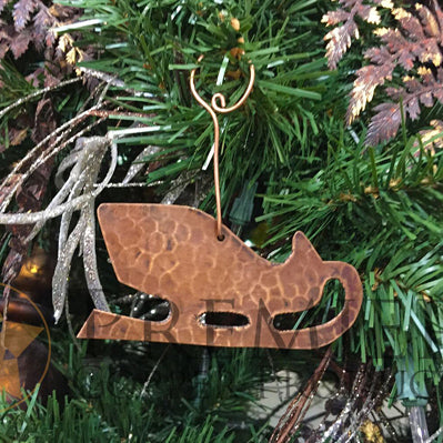 CCOSL Hand Hammered Copper Sleigh Christmas Ornament - Oak Park Home & Hardware