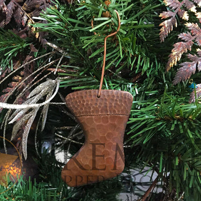CCOSTK Hand Hammered Copper Stocking Christmas Ornament - Oak Park Home & Hardware