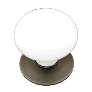 Emtek 86001 Porcelain-Ice White Cabinet Knob - 1.375 Inch - Oak Park Home & Hardware