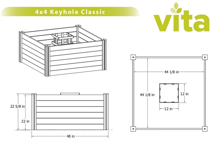 VT17101 CLASSIC 4x4 Keyhole Composting Garden - Oak Park Home & Hardware