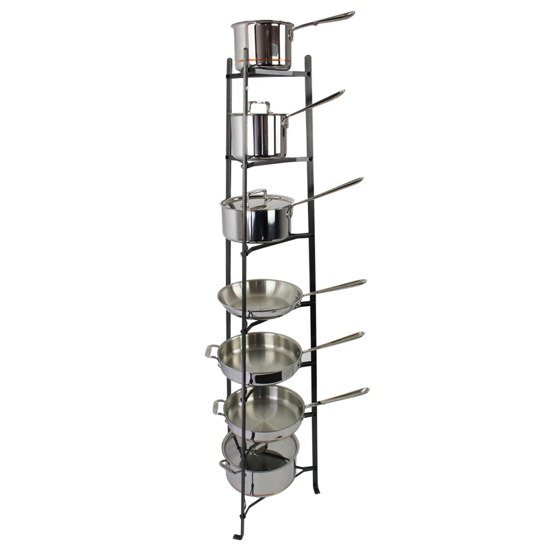CWS7KD-HS 7-Tier Cookware Stand-Knock Down in Hammered Steel - Oak Park Home & Hardware