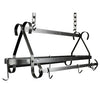 DR23 HS Compact Scrolled Rack w/ 12 Hooks in Hammered Steel