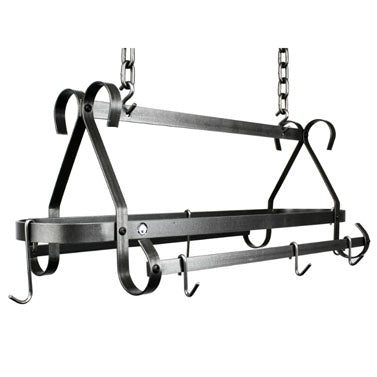 DR23 HS Compact Scrolled Rack w/ 12 Hooks in Hammered Steel