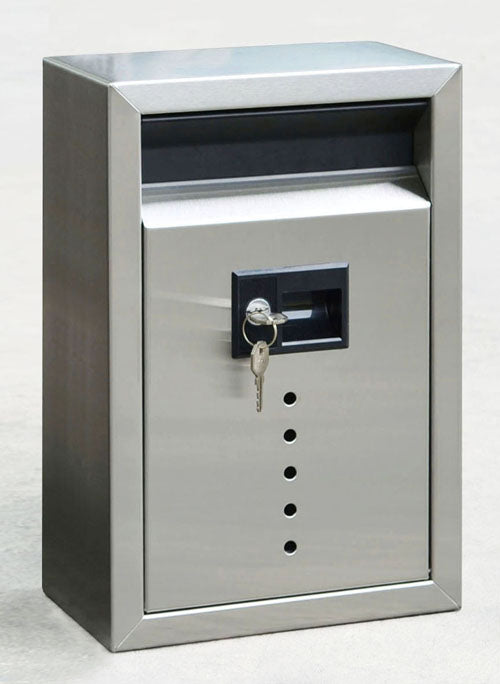 E9 Contemporary Style Mailbox - Satin Stainless Steel - Oak Park Home & Hardware