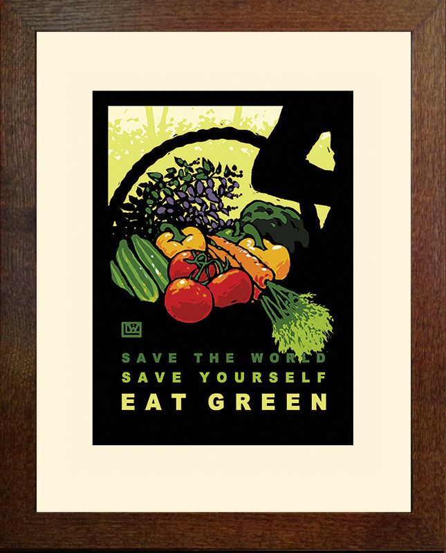 Eat Green Framed Poster - Oak Park Home & Hardware