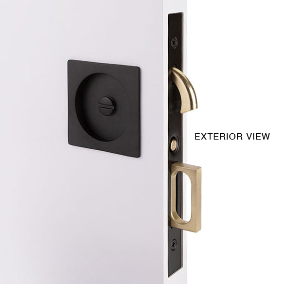 2185 Emtek Square Pocket Door Mortise - Privacy Function - Oak Park Home & Hardware