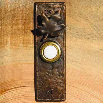 F-DRBELL-SLMLF Slim With Maple Leaf Bronze Doorbell - Oak Park Home & Hardware