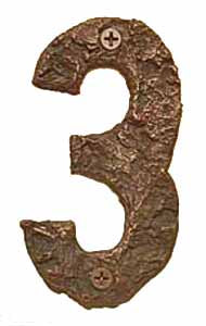 F-NUMBER-3 Rustic Cast Bronze Number 3 - Oak Park Home & Hardware