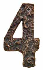 F-NUMBER-4 Rustic Cast Bronze Number 4 - Oak Park Home & Hardware