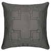 Frank Lloyd Wright FI-1044 DS Velvet Quilted Textile Block Pillow - Dark Grey