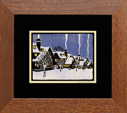 Winter in Montreal Miniprint Open Edition Giclee Print Framed - Oak Park Home & Hardware