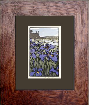 Iris In Bloom Framed Note Card - Oak Park Home & Hardware