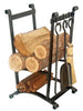 LR16 Compact Curved Fireplace Log Rack with Tools - Oak Park Home & Hardware
